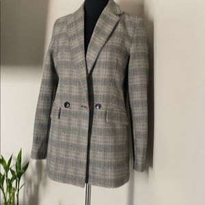 Glen plaid mango blazer